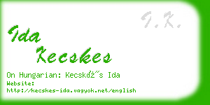 ida kecskes business card